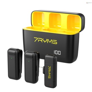 Hệ thống micro không dây 7ryms rimo s1uc với 1 đầu thu & 2 micro phạm vi truyền 50m pin tích hợp có hộp sạc thay thế cho điện thoại android máy tính laptop camera để phát trực tiếp phỏng vấn vlog