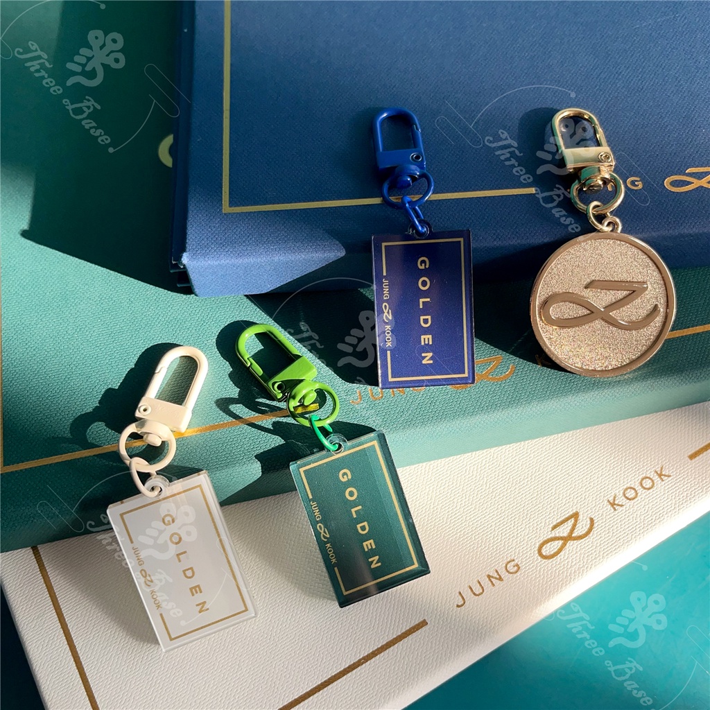 Móc khóa BT613 JUNGKOOK GOLDEN Acrylic KeyRing V LAYOVER Móc khóa AgustD Jack trong hộp Blackswan RM