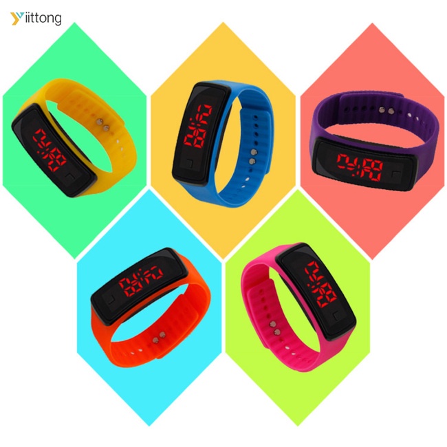 Đồng Hồ Điện Tử Dây Silicone Đèn LED Cho Bé