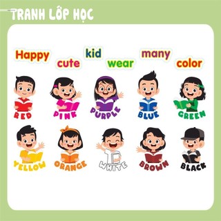 Decal trang trí phòng tiếng anh - color ta-032