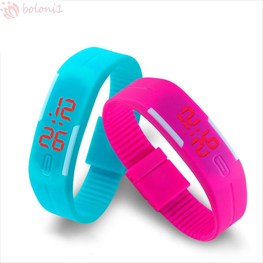 Đồng Hồ LED Thể Thao Unisex Dây Silicone Màu Kẹo Ngọt Thời Trang