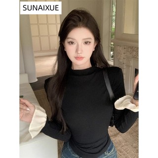 SUNAIXUE áo phông áo thun nữ croptop baby tee phổ biến Phong cách Xu hướng xu hướng WTX2410H8R 3Z240118