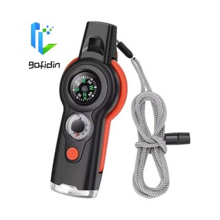 GOFIDIN Còi Sinh Tồn Tích Hợp Đèn LED + Còi + Kính Lúp Đa Năng 7 Trong 1 Tiện Dụng Cho Hoạt Động Ngoài Trời