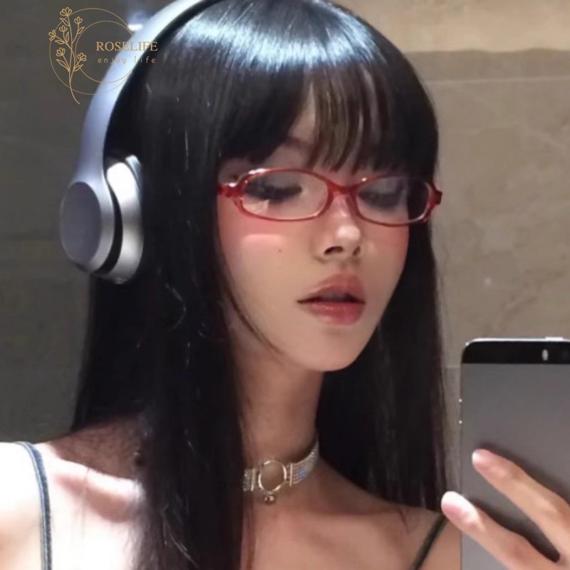 Mắt Kính Gọng Chữ Nhật Hẹp Y2K Phong Cách Vintage Thời Trang Cho Nữ