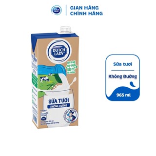 Hộp Sữa Tươi Tiệt Trùng Dutch Lady Cô Gái Hà Lan Không Đường 965ml