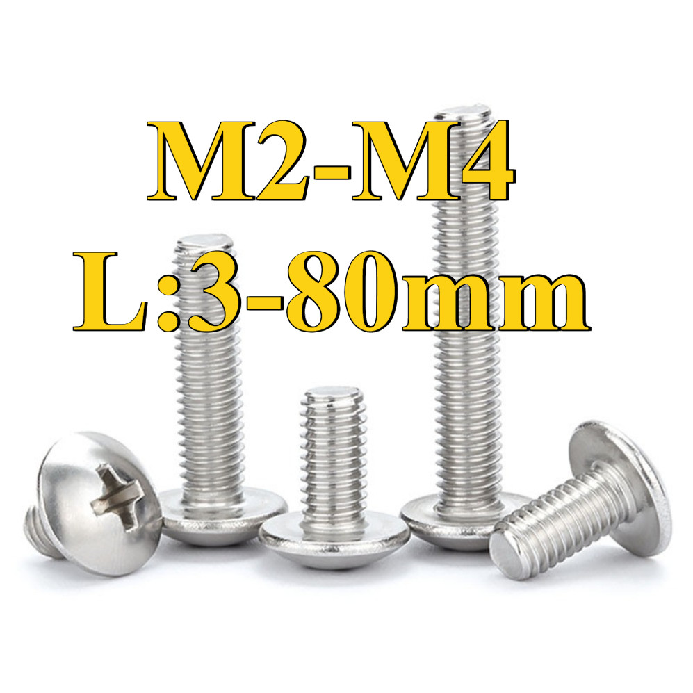 Vít đầu phẳng lớn Phillips bằng thép không gỉ 304 Vít đầu ô M2 / M2.5 / M3 / M4 (AZY-DM12) (Y11) (x1