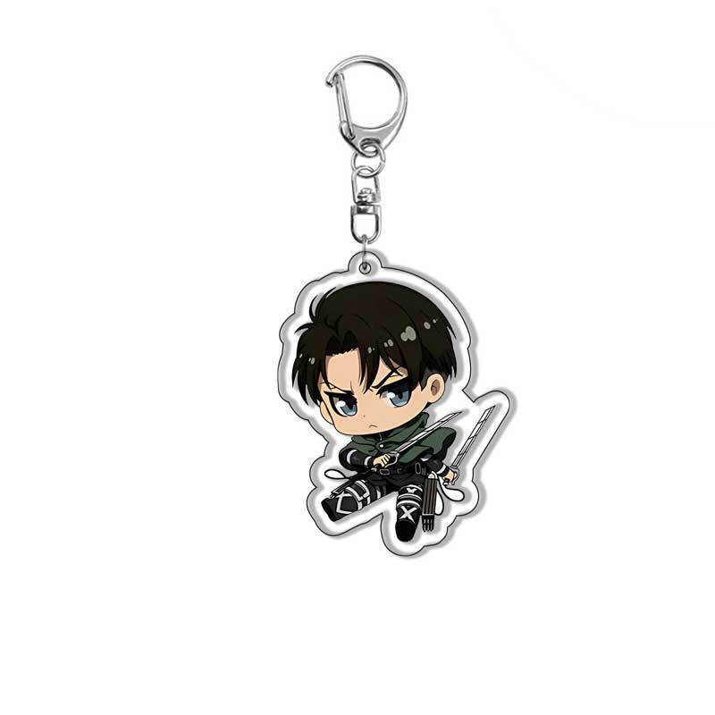 Móc khóa Anime Attack on Titan Levi Ackerman Eren Jaeger Phụ kiện chibi trang trí túi xách balo