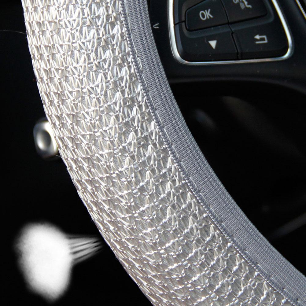 Vỏ Bọc Vô Lăng Xe Hơi Bằng Lụa Lạnh Phối Lưới Thoáng Khí k1p8