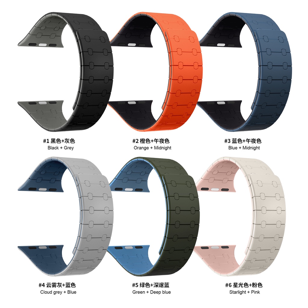 Dây Đeo silicone Khóa Nam Châm Cho Apple watch ultra band 49mm 45mm 41mm 40mm 44mm 38mm 42mm iwatch series 8 se 7 6 5 4