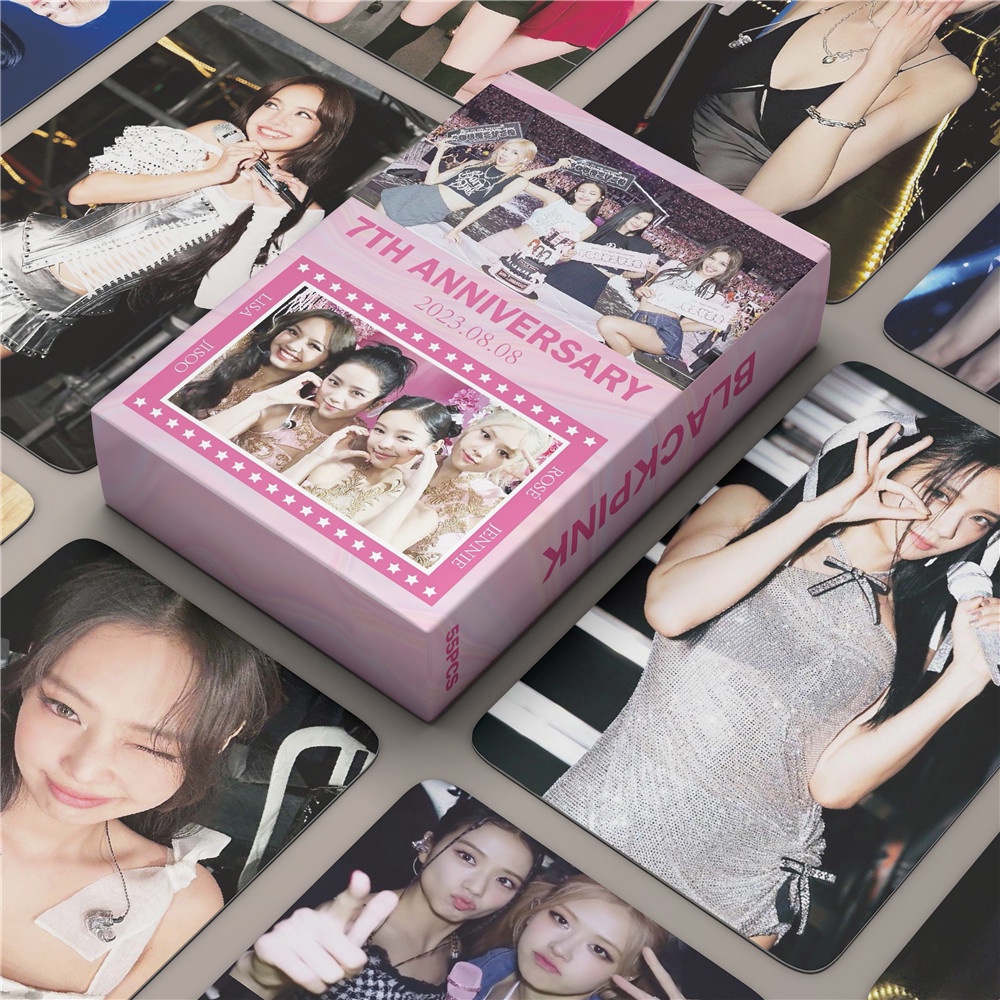 Hộp 55 Tấm Ảnh lomo Card jennie jisoo lisa Blackpink Kỉ Niệm Lần Thứ 7 jy