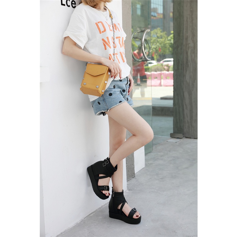 Sandal roman Mùa Hè 2023 Đế Xuồng Quai Chéo Phong Cách Mới Cho Nữ