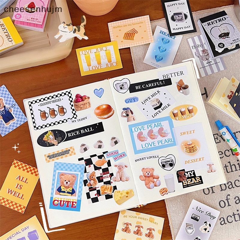 Cs Set 50 Tờ Nhãn Dán Trang Trí Sổ Lập Kế Hoạch Hình Gấu Dễ Thương diy vn