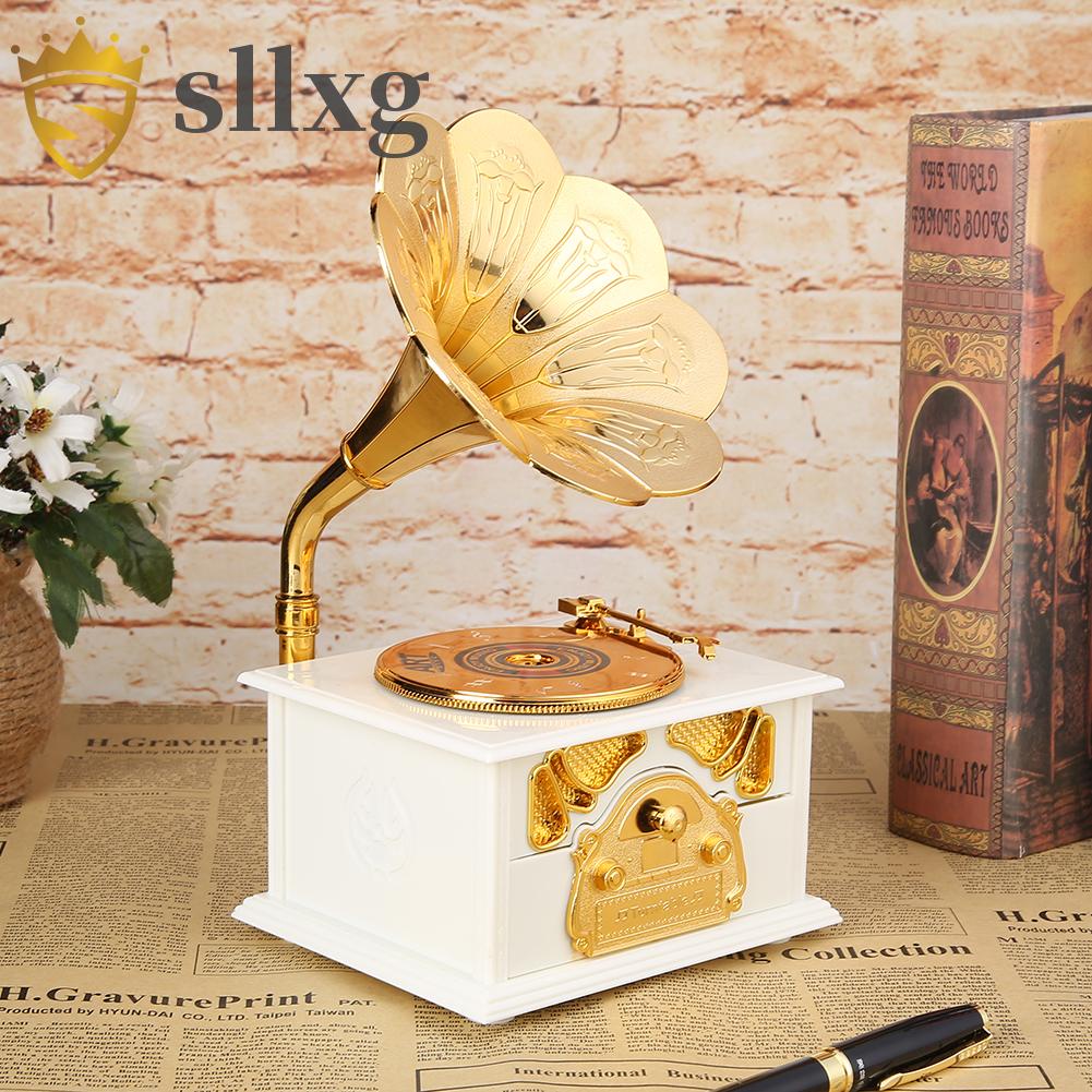 Hộp Nhạc Hình Máy Hát Đĩa phonograph Bằng Gỗ Phong Cách vintage Sáng Tạo Dùng Làm Quà Tặng Sinh Nhật / Giáng Sinh
