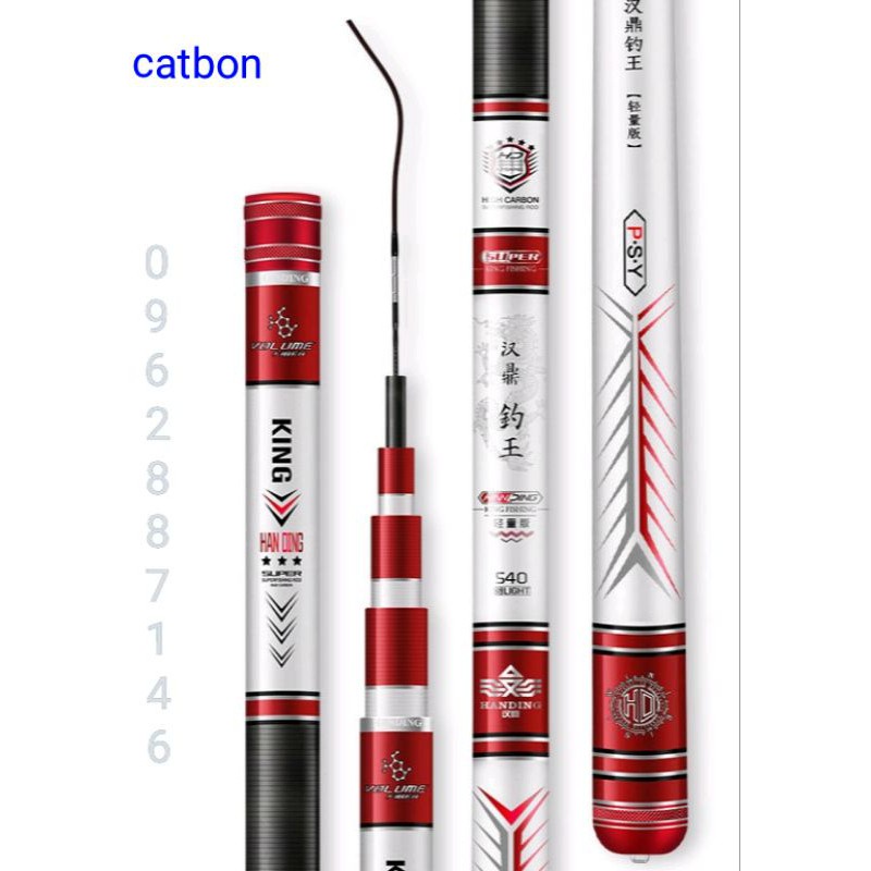 Cần câu tay điếu vương HANDING Điếu Vương 5h carbon 8 lớp chính hãng cao cấp câu đài đơn AnhNamFishing