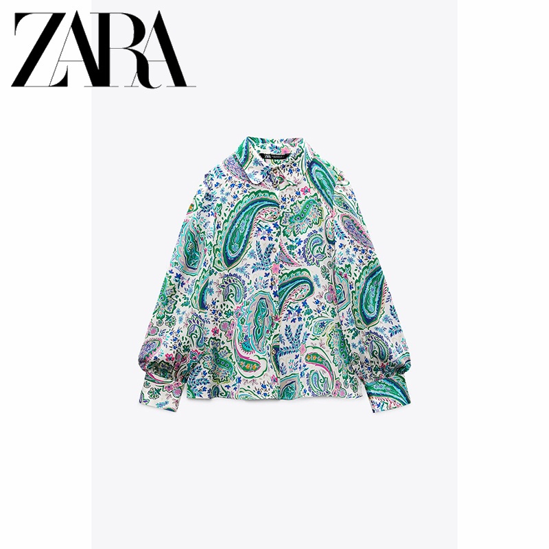 Zara Áo Sơ Mi Tay Dài In Họa Tiết Thời Trang Cho Nữ