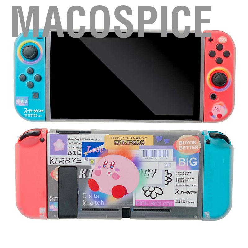 Macospice Game Protective Case Cover Cartoon Translucent Split Fall Protection for Switch
