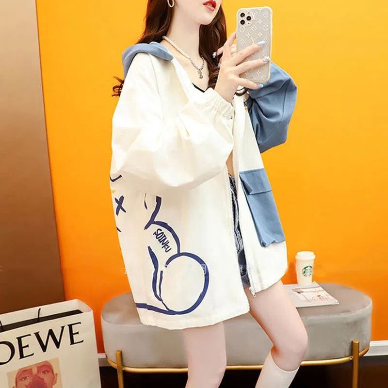 Áo sweatshirt Có Mũ Trùm Dáng Rộng plus size Cho Nữ c11859