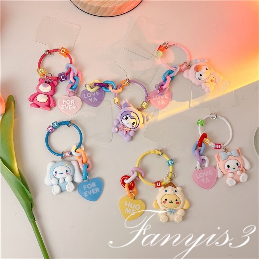 Hoạt Hình Dây Đeo Điện Thoại Bằng acrylic Đính Hạt Ngọc Trai Hình Gấu / Chó / Mèo Chống Thất Lạc