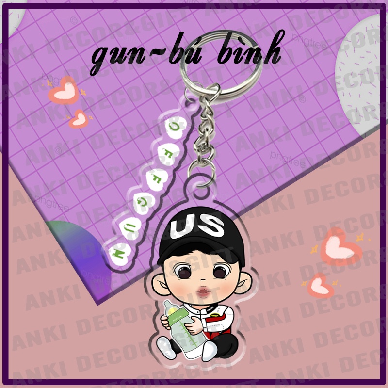 Móc khoá standee Off-Gun, Offgun keychain, móc khoá lightstick Off-gun, móc khoá lưu niệm quà tặng, móc khoá sưu tầm