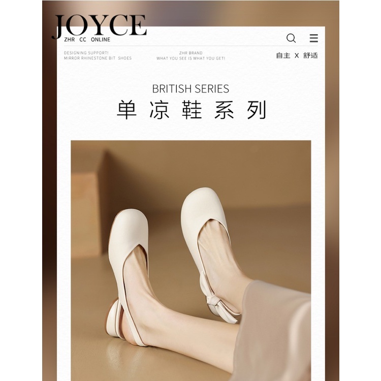 JOYCE GIÀY SỤC ĐẾ BỆT Mary Jane giày bệt nữ giày búp bê CÓ QUAI da mềm FBL23912DF 37Z230914