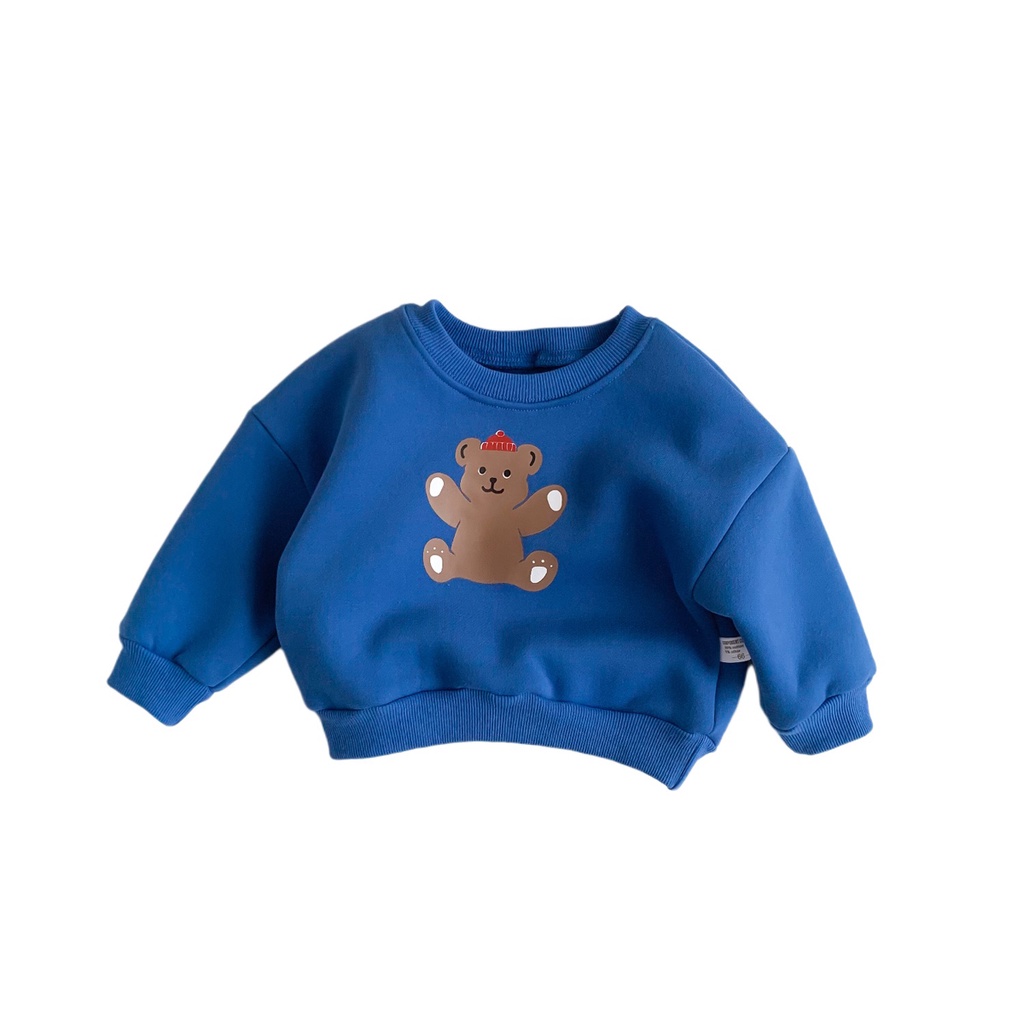 Áo Sweater Tay Dài in Hình Gấu Dễ Thương Cho Bé Từ Quần Áo Trẻ Em 0-2 Tuổi