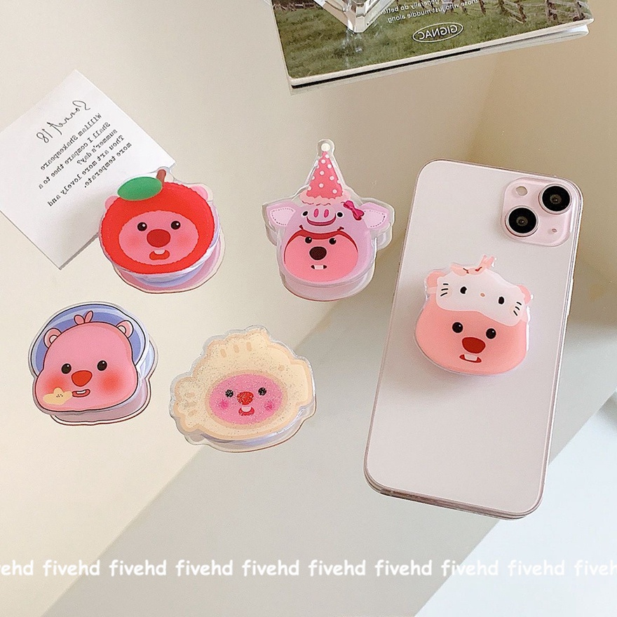 Giá Đỡ Điện Thoại Thiết Kế Nút Bấm Họa Tiết Hoạt Hình Dễ Thương