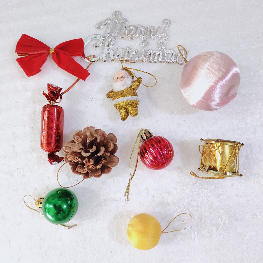 Bộ 10 Món Phụ Kiện Nhí E22 Trang Trí Noel Treo Cây Thông Sang Trọng