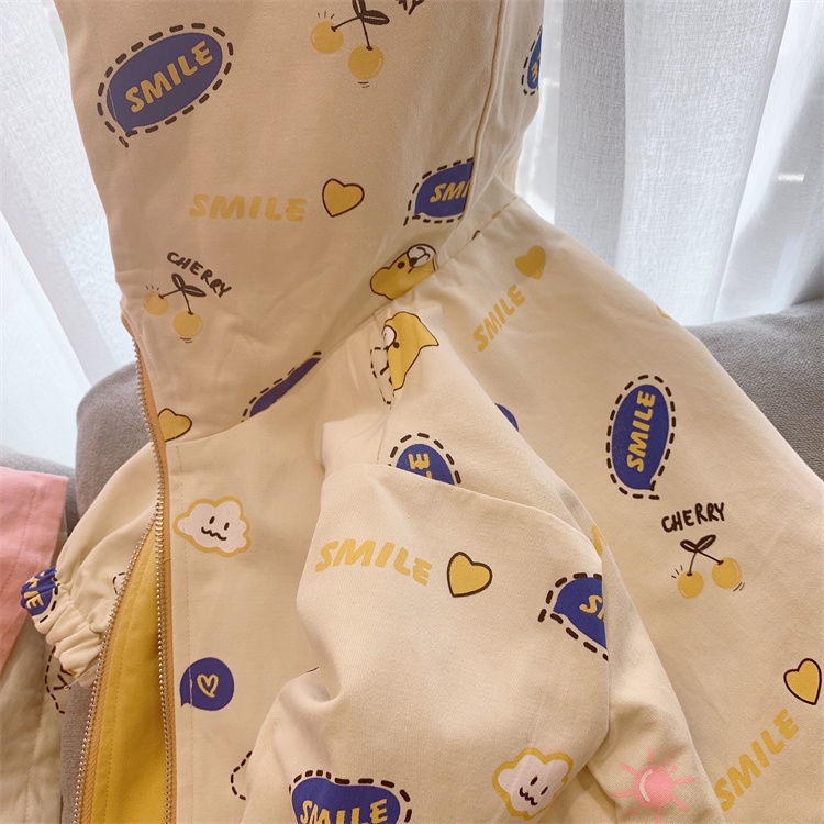 Áo Hoodie Hai Mặt In Họa Tiết Hoạt Hình Thời Trang Xuân Thu Cho Bé Gái 2-9 Tuổi