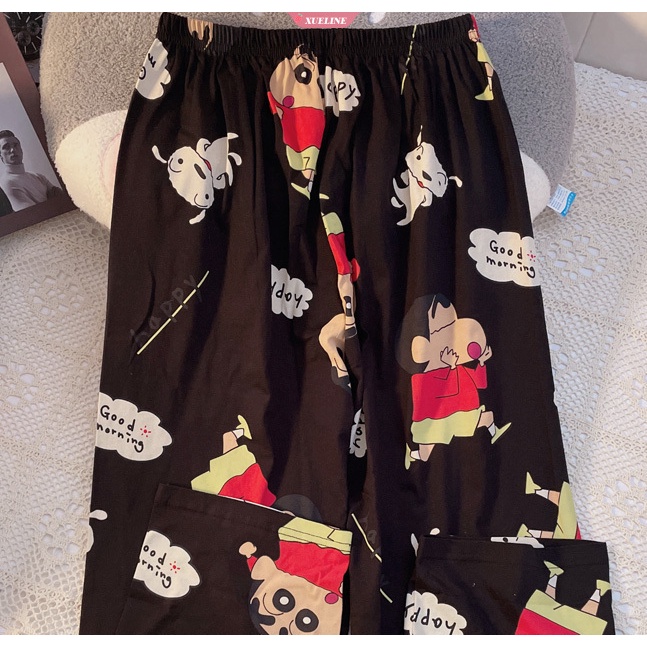 Quần Pijama In Hình shin Cậu Bé Bút Chì Dễ Thương Cho Cặp Đôi