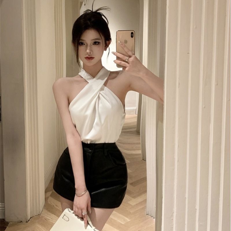 Áo Hai Dây Dáng Ngắn Cỡ Lớn 150kg Phong Cách Mùa Hè Mới Cho Nữ