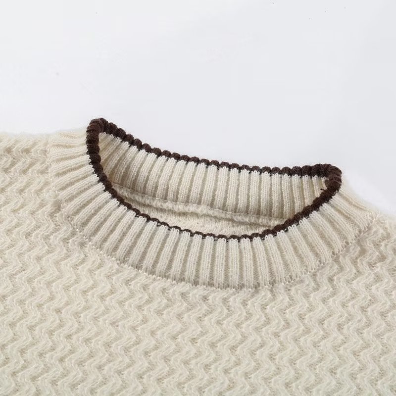 Áo sweater Dệt Kim Tay Dài Cổ Tròn Họa Tiết Kẻ Sọc Đơn Giản Thời Trang Thu Đông Cho Nam