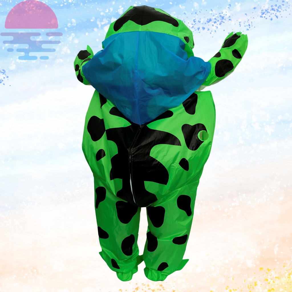 Bộ Áo Liền Quần Bơm Hơi Chống Thấm Nước Hình Ếch Xanh Hoạt Hình Vui Nhộn shopskc3041