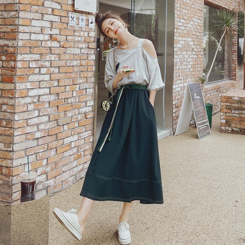 Niche Đầm Hở Vai Phối Màu Tương Phản Thời Trang Mùa Hè 2023 Phong Cách retro Cao Cấp Cho Nữ