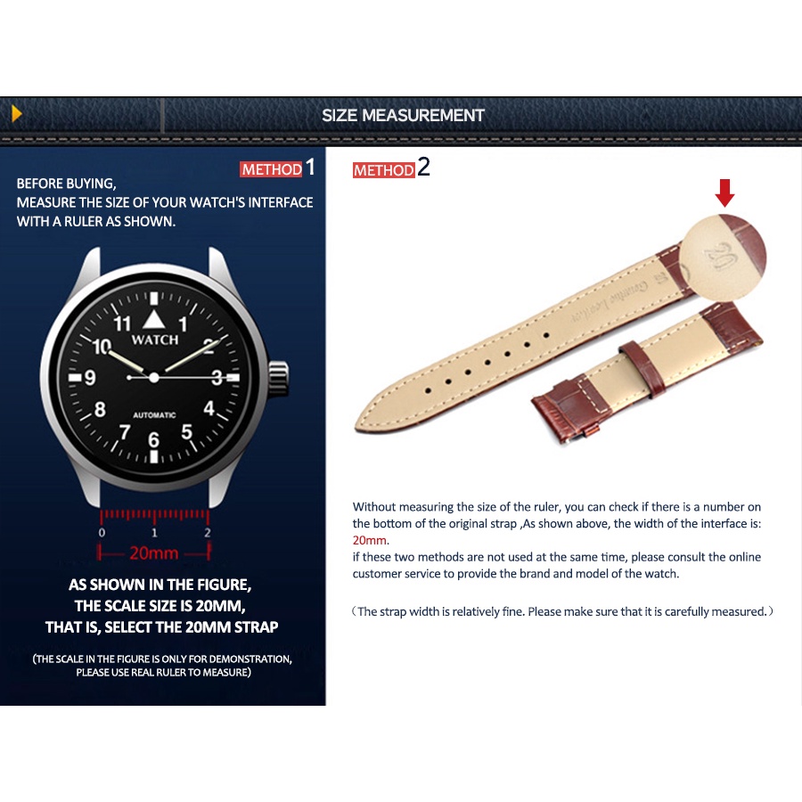 Dây Da Cá Sấu 10mm 12mm 13mm 14mm 15mm 16mm 17mm 18mm 19mm 20mm 22mm 24mm Cho Đồng Hồ Đeo Tay