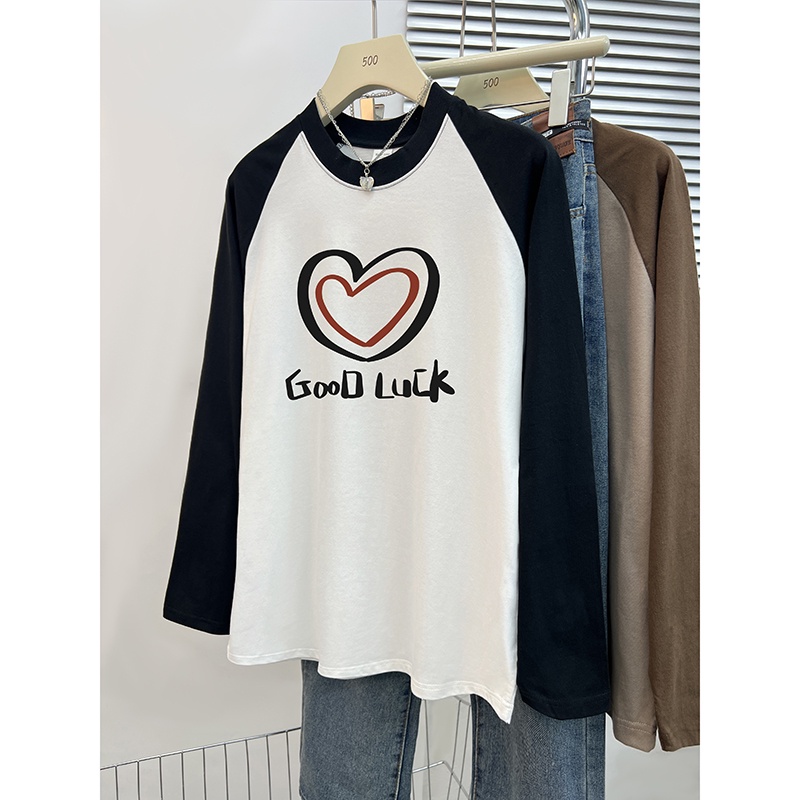 Áo Thun Tay Dài 100% cotton In Họa Tiết Thời Trang Hàn Quốc Cho Nữ