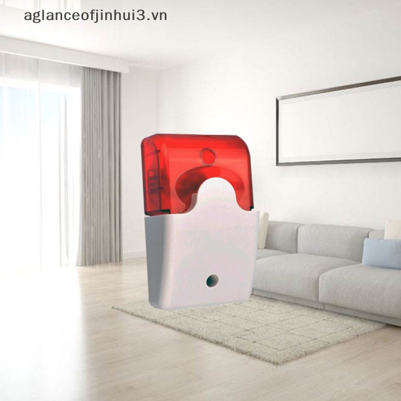 ~ Afhvn ~ Còi Báo Động Không Dây Có Đèn Nhấp Nháy 12v Ánh Sáng Đỏ Còi Báo Động An Ninh Trong Nhà