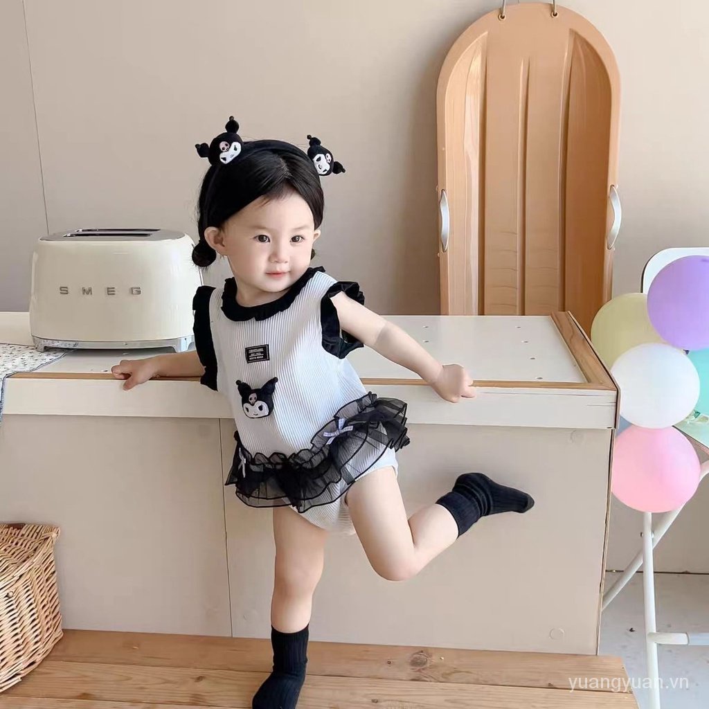 Áo Liền Quần Họa Tiết Hoạt Hình Phong Cách Hàn Quốc Dễ Thương Thời Trang Mùa Hè Cho Bé Sơ Sinh