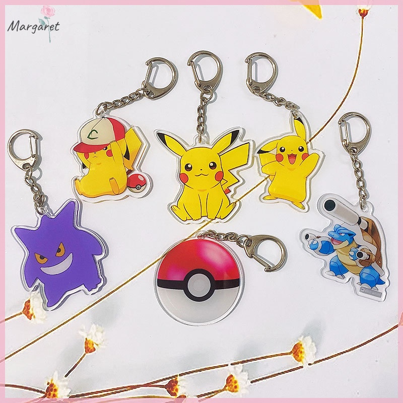 Móc Chìa Khóa Bằng acrylic Hình pikachu / Vịt Hoạt Hình pokemon Mới