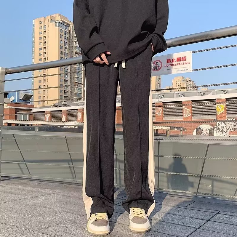 Quần Dài Thể Thao Kẻ Sọc Phong Cách Đường Phố Mỹ Thời Trang Thu Đông Cho Nam