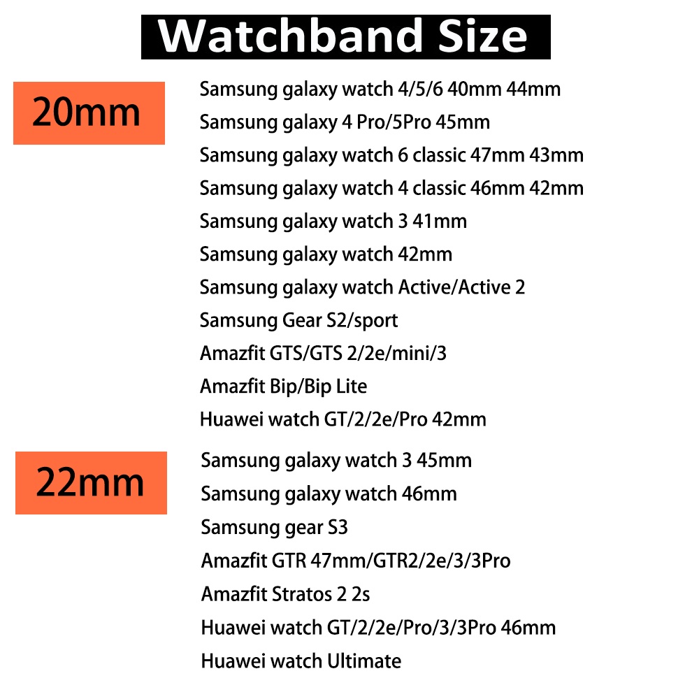 Dây Đeo 20 / 22mm Cho Đồng Hồ Thông Minh samsung galaxy watch 4 / 5 / 6 / 5pro classic 46mm / 42mm / active 2 40 / 44mm correa gear s3 huawei gt 2-2e-pro