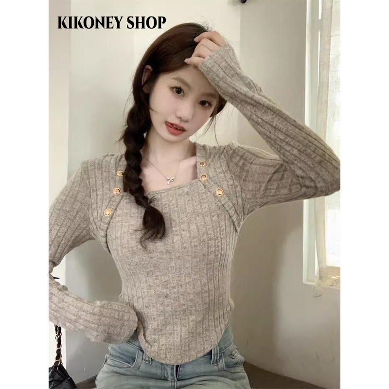KIKONEY SHOP Áo Len áo khoác cardigan Popular Xu hướng Fashion Phong cách WMY2393F1B 39Z230926