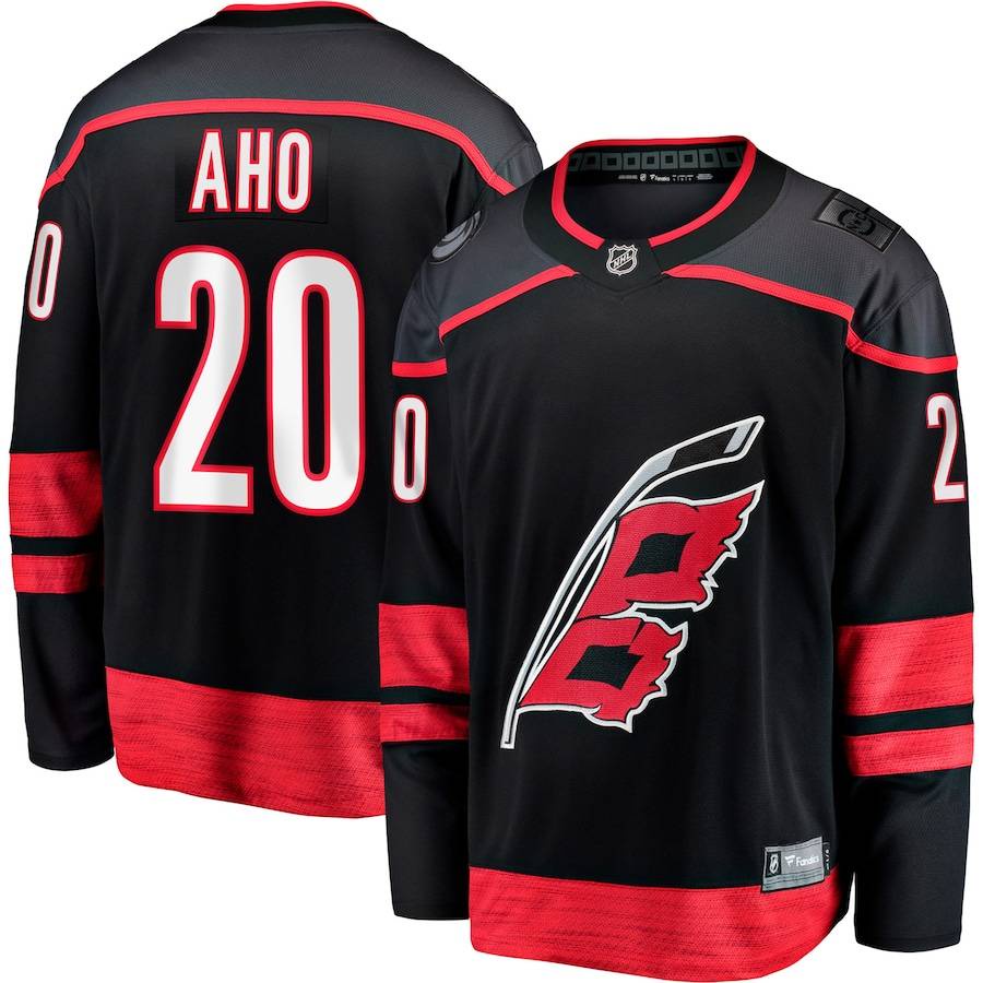 Qy nhl sebastian aho carolina hurricanes jersey Áo Thun Thể Thao Tay Dài Phiên Bản Người Hâm Mộ Trong Nhà plus size