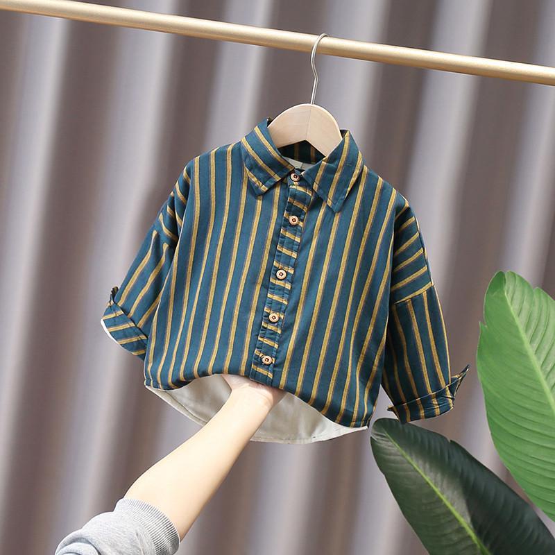 Áo Sơ Mi Tay Dài Có Cổ Thời Trang Mới 2023 Cho Bé Trai