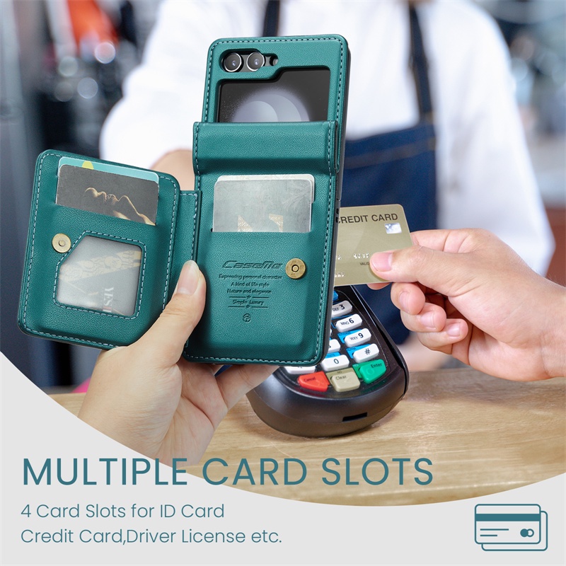 SAMSUNG Phù Hợp Bao Da Điện Thoại Nắp Lật Khóa Nam Châm Có Ngăn Đựng Thẻ z flip 5 z flip3 4