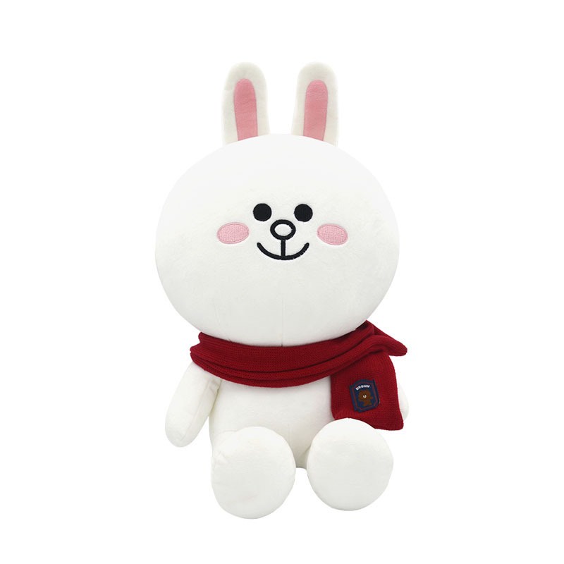 Gấu bông Brown Cony đeo khăn len