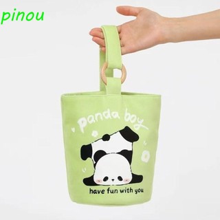 Túi tote vải canvas cỡ lớn in hình gấu trúc dễ thương kiểu hàn quốc