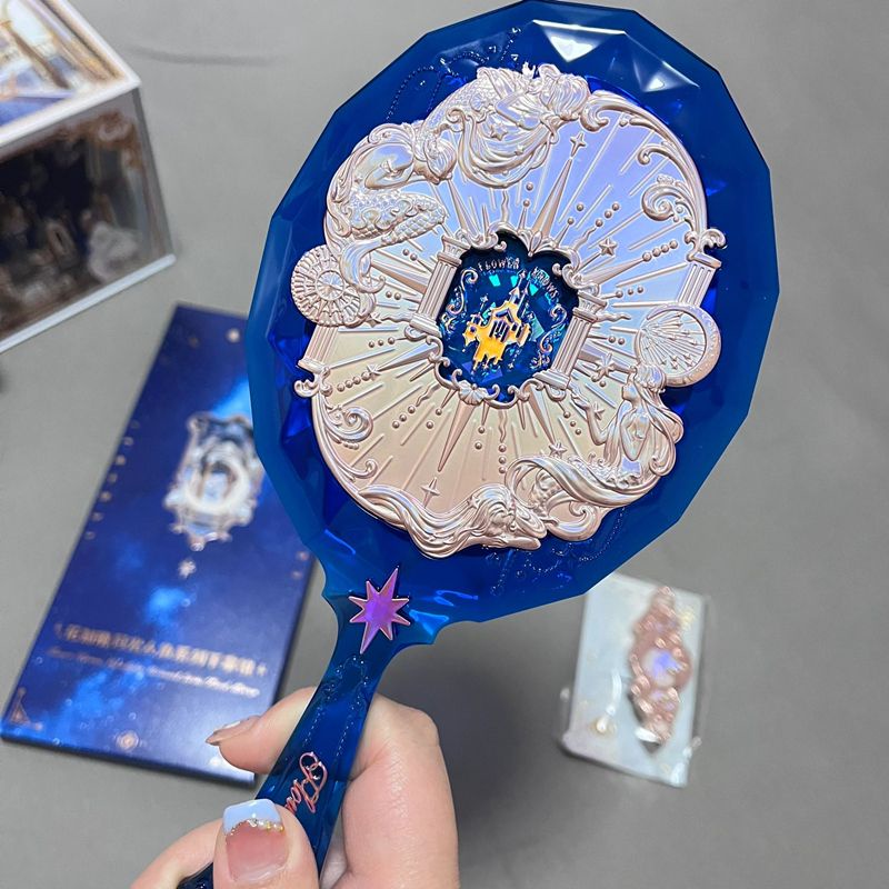Flower knows hand-held makeup mirror strawberry Rococo limited handle mirror high face value daily portable makeup mirror