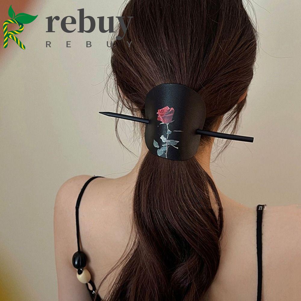 Trâm Cài Tóc Bằng Gỗ In Họa Tiết Hoa Hồng Phong Cách Trung Hoa Cổ Điển Cho Nữ