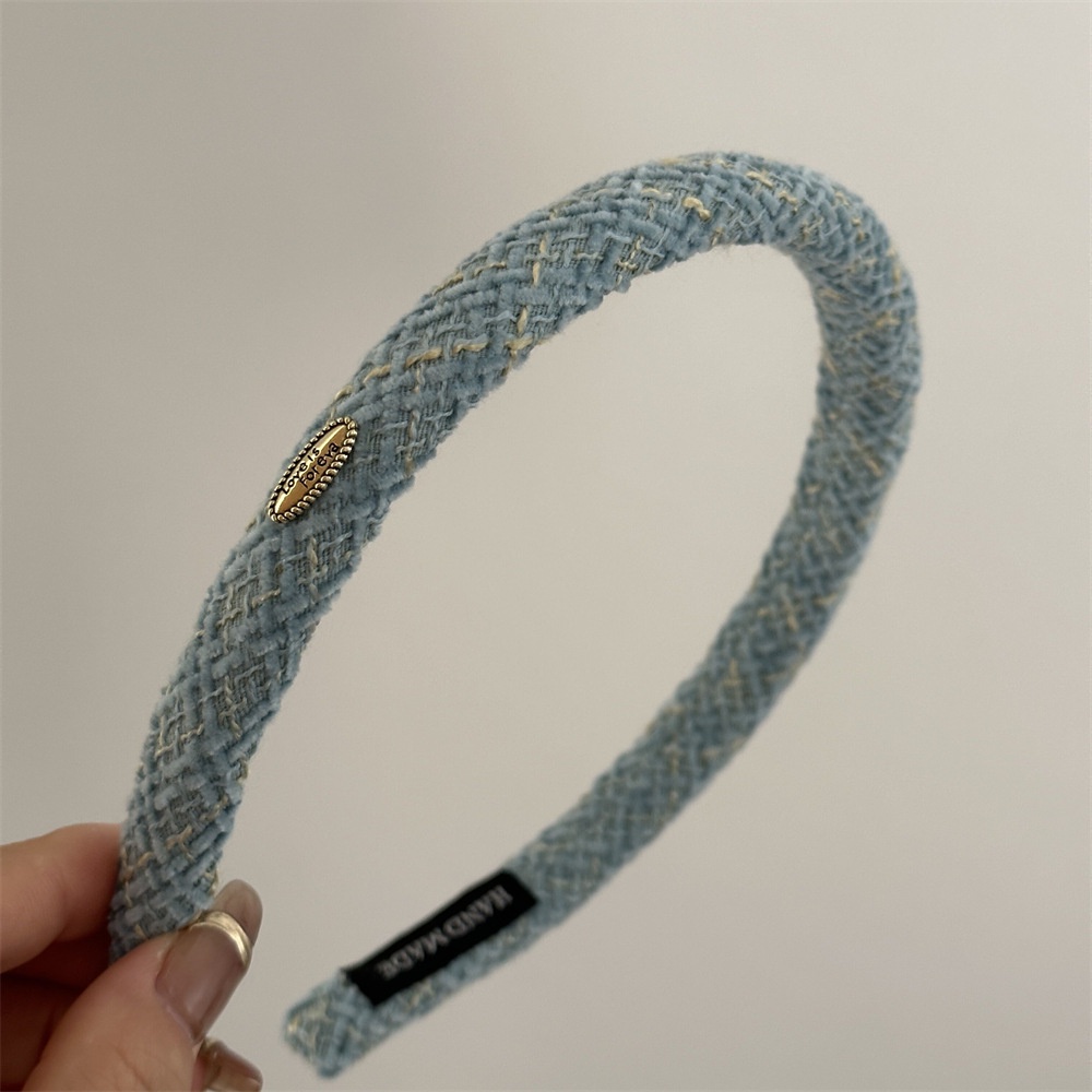 Băng Đô Cài Tóc Họa Tiết Sọc Caro Phong Cách Hàn Quốc