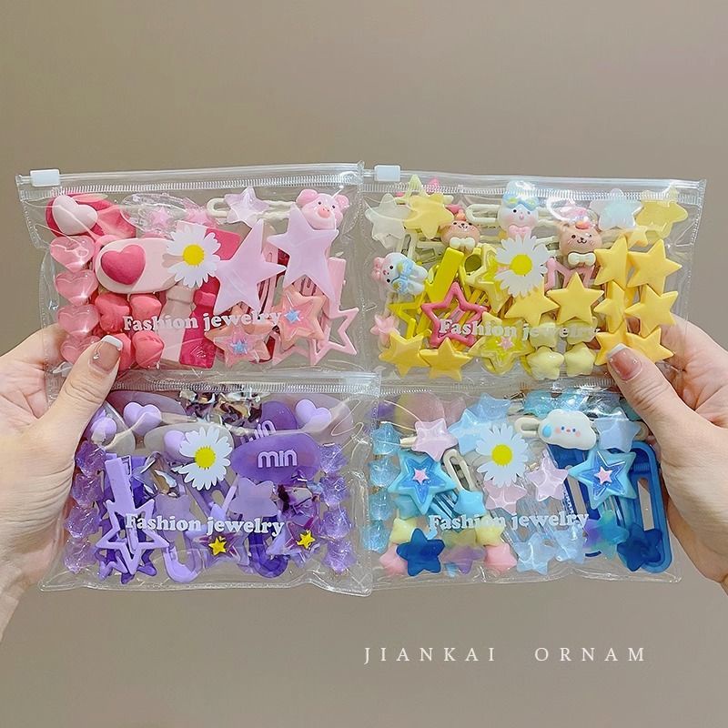 Set 18 kẹp tóc mái set kẹp tóc kẹp tóc ngôi sao Kẹp Tóc Dễ Thương Cho Bé Gái